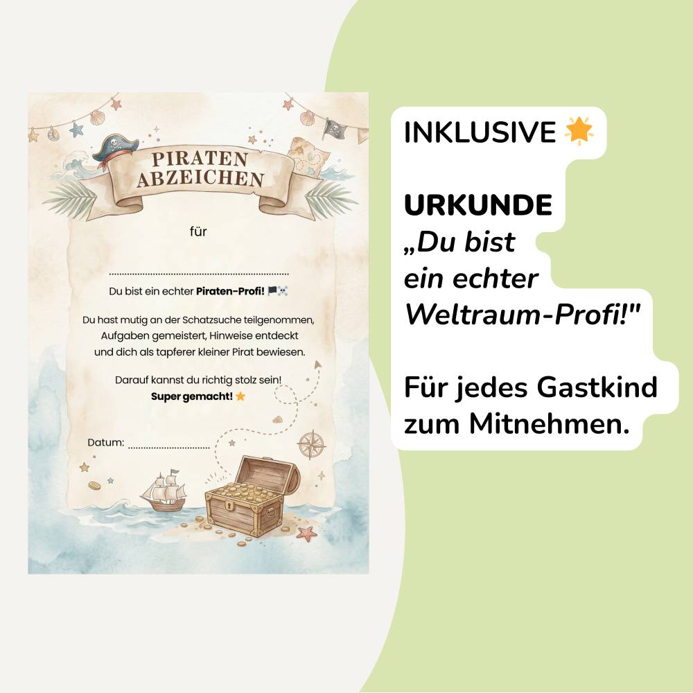 Kindergeburtstag Einladungskarte Pirat Junge | Fuchs Pirat | Canva Vorlage editierbar, WhatsApp, Druck, Urkunde, Namensk Bild 6