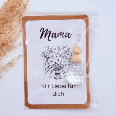 Sonnenfänger Herz mit Kristall – „Mama“ Geschenk – liebevolles Muttertagsgeschenk mit Karte & Regenbogenlicht