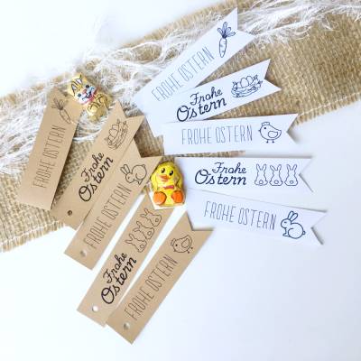 Druckvorlage Ostern Geschenkanhänger – Moderne DIY Anhänger & Fahnen zum Selberdrucken