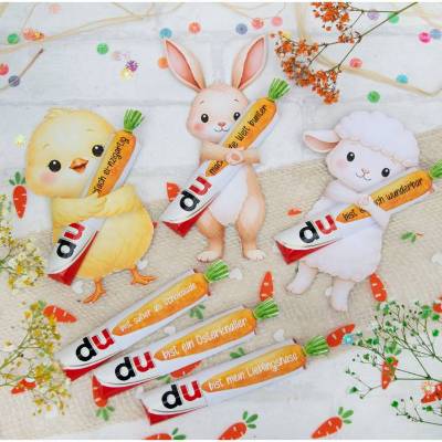 Duplo Banderole Ostern, Schokololly Verpackung zum Ausdrucken PDF, Kinder Ostergeschenk basteln, Oster Bastelvorlage