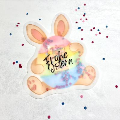 Schüttelkarte Ostern, Frohe Ostern, Geldgeschenk, Kleines Ostergeschenk befüllbar mit Konfetti, Geld oder Geschenkkarte