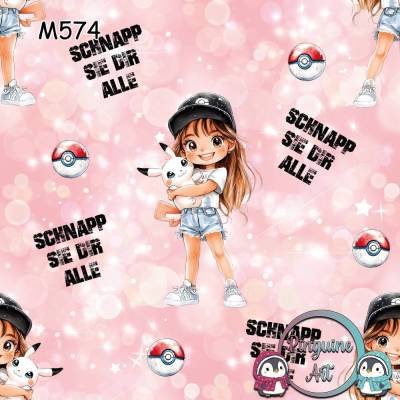 M574 PummelPinguine Exklusiver „Kinder Stoff Mädchen mit Rucksack und Tier Kawaii Abenteuer Stoff Mädchen"