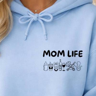 Mom Life Hoodie, Mama Hoodie, Hoodie Mom Life, Hoodie für Mütter, Lineart-Design Hoodie, Geschenk Muttertag 