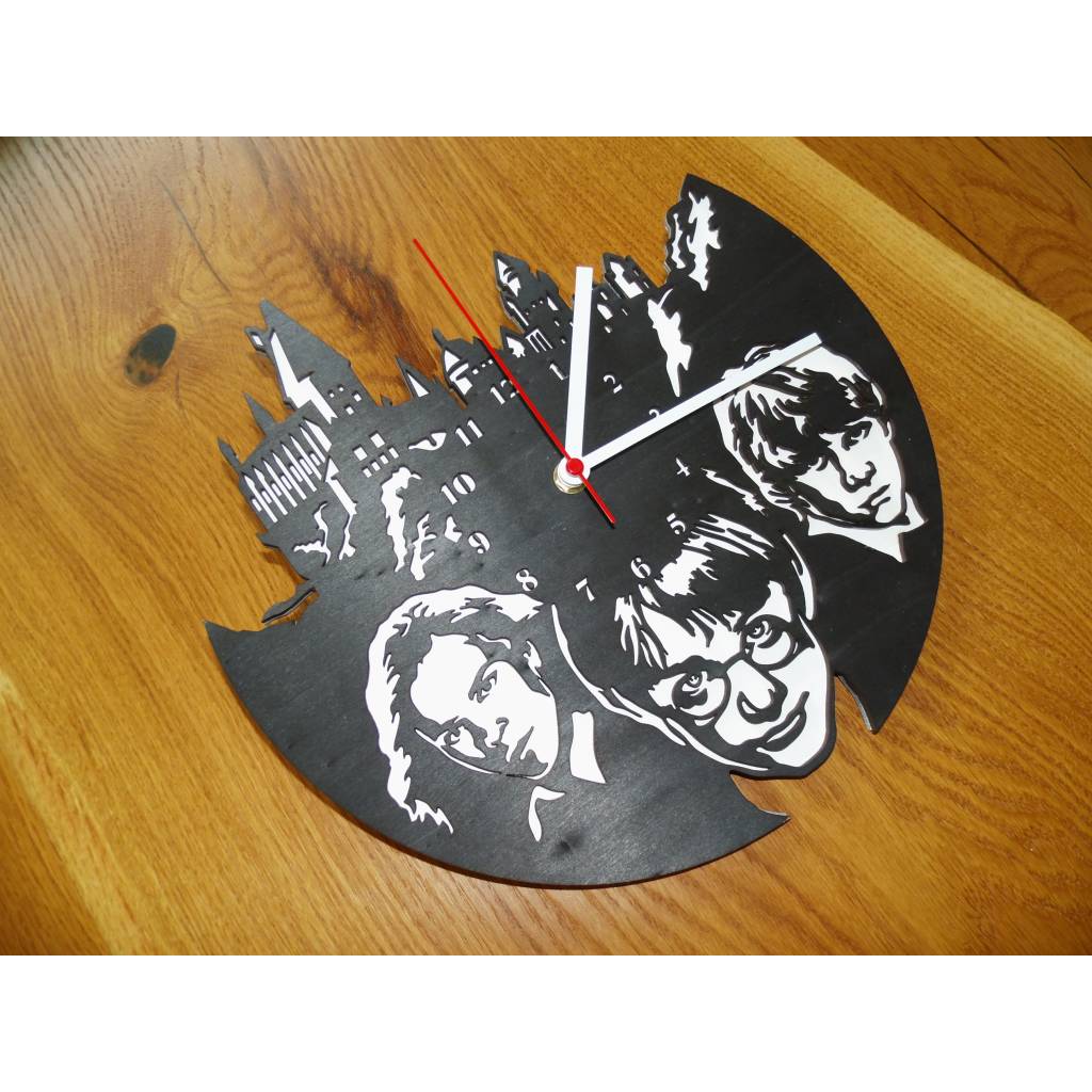 Holz-Wanduhr Harry Potter & Freunde – leises Uhrwerk, 30 cm, handgefertigt Bild 2