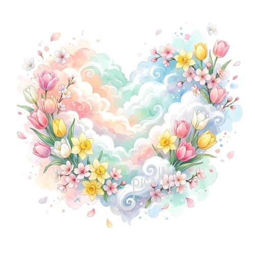 Herzwolke Frühling PNG | Wolkenherz PNG | Wolke Herz clipart | Digitaler Download | Geburtstagsdekoration, Einladung