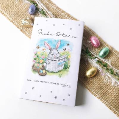 Ostern Toffifee Druckvorlage Zeitungsausträger – DIY Banderole als Dankeschön Ostergrüße Mitgebsel – PDF zum Ausdrucken