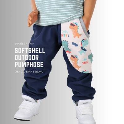 Softshellhose Kinder Dino Pumphose gefütterte Outdoorhose Jungen Mädchen Regenhose Kind Baby Matschhose Segelzahn