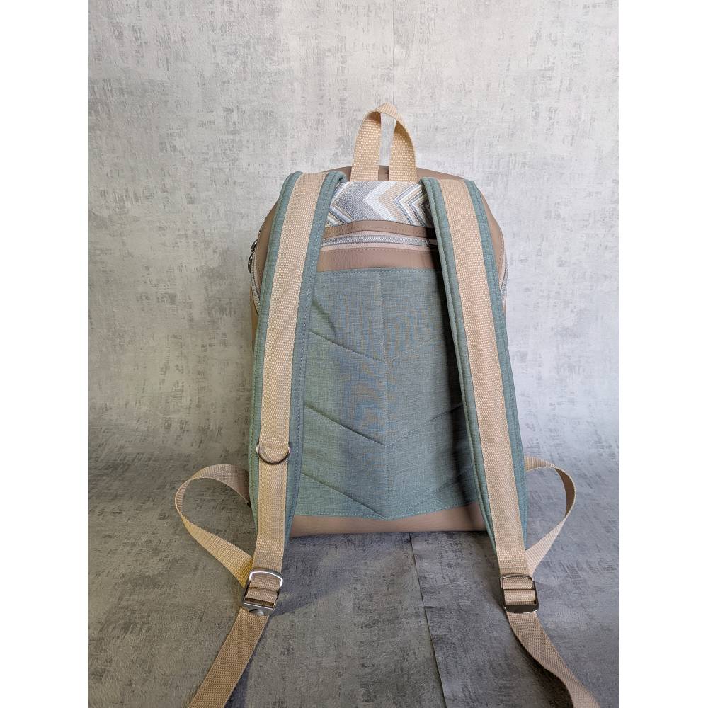 Rucksack Mint aus Softshell, handgefertigter Rucksack Bild 2
