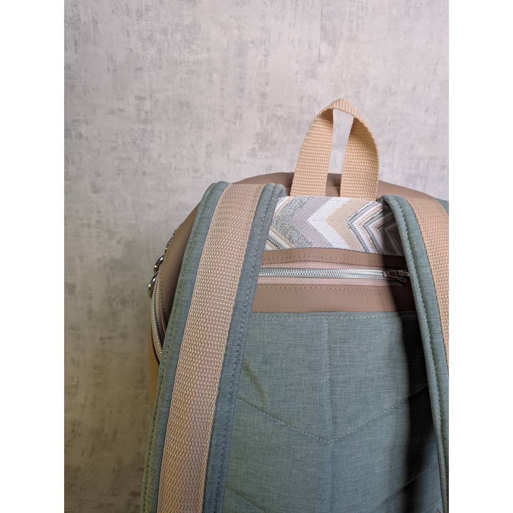 Rucksack Mint aus Softshell, handgefertigter Rucksack Bild 3