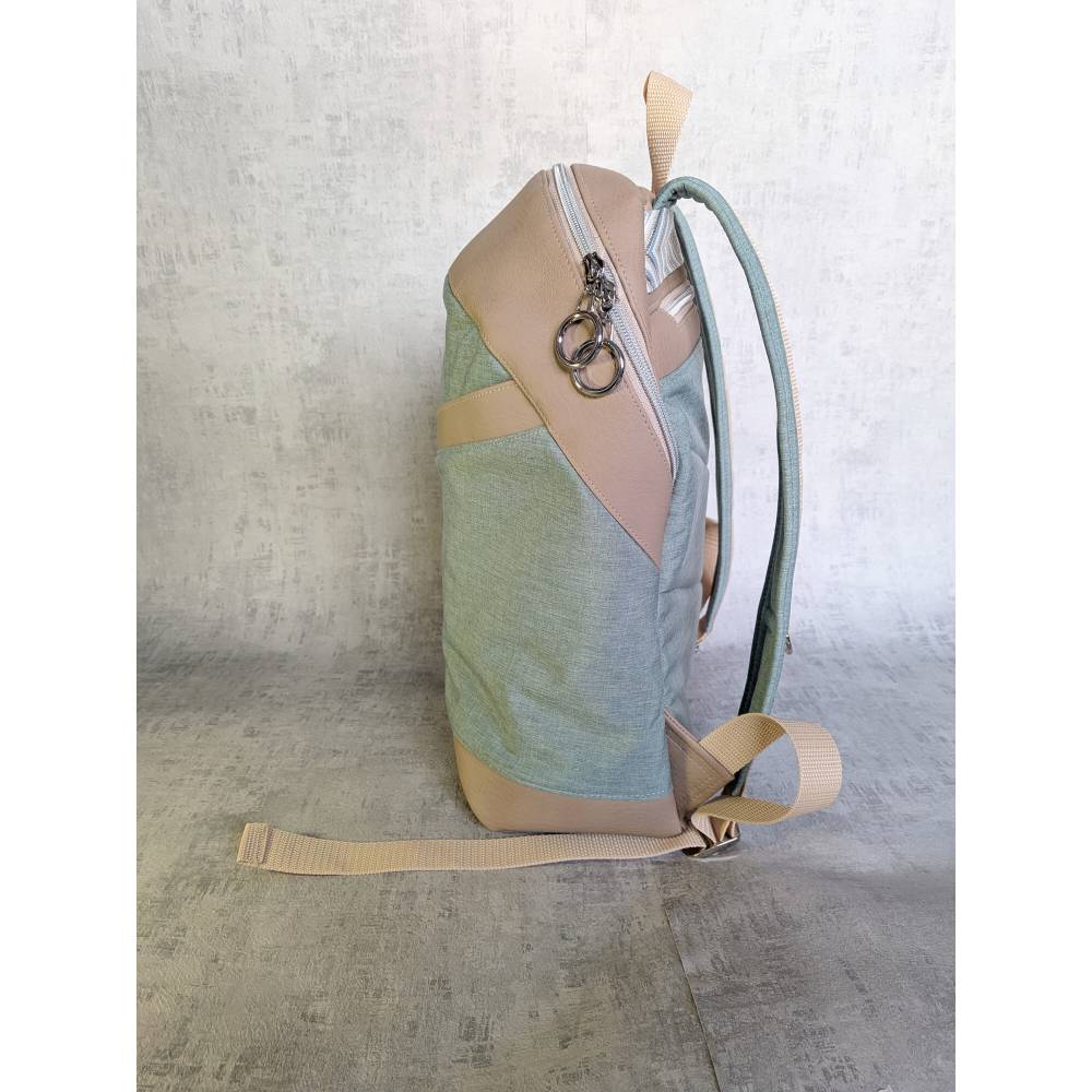 Rucksack Mint aus Softshell, handgefertigter Rucksack Bild 4