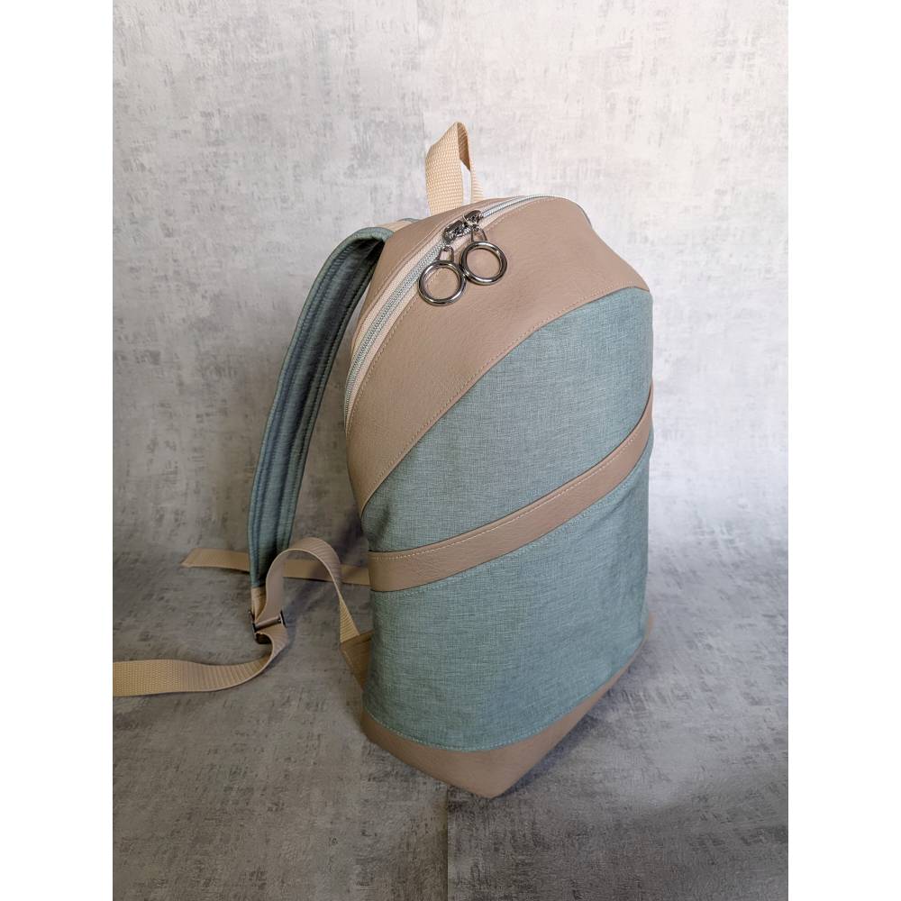 Rucksack Mint aus Softshell, handgefertigter Rucksack Bild 6