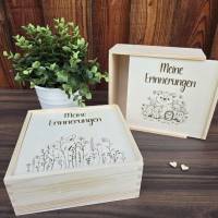 Erinnerungskiste aus Holz mit Wunschgravur personalisiert