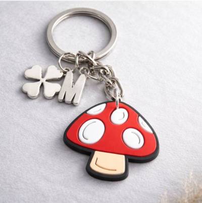 Fliegenpilz   Schlüsselanhänger  PVC  Gummi Glücksbringer PERSONALISIERBAR 