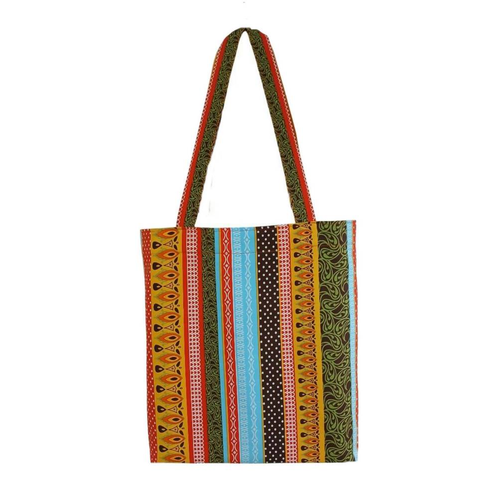 Shopper Tragetasche Einkaufstasche Mustermix Streifen Bunt
