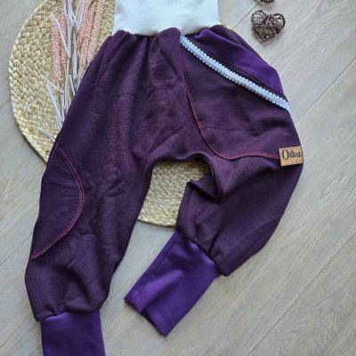 Handgemachte Pumphose Strickjersey 110/116 – Weich, elastisch & einzigartig für Mädchen