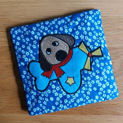 Körnerkissen mit Applikation Hund im Flugzeug