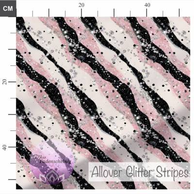 Allover Jersey „Glitter Stripes“ - Eigenproduktion (Überbreite)