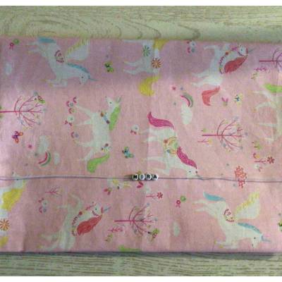 Buchhülle Buchumschlag Schule, Tagebuch , Rezeptbuch - DIN A 5 Einhorn rosa