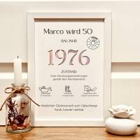 Personalisiertes Geldgeschenk zum 50. Geburtstag für Autoliebhaber – Originelles Geburtstagsgeschenk im Bilderrahmen