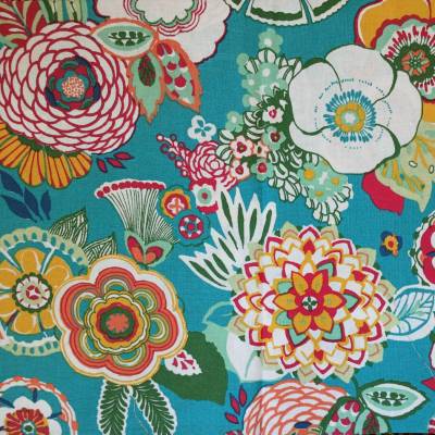 Baumwolle Große Blumen Bunt Reststück 50 x 150 cm