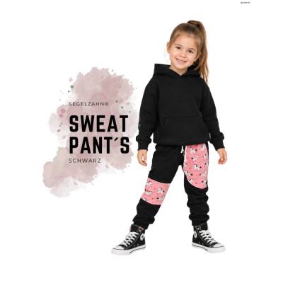 Sweat Hose Mädchen | Einhörner | Jogginghose Schwarz | Mitwachshose | Kind Baby | Kinderkleidung Hosen