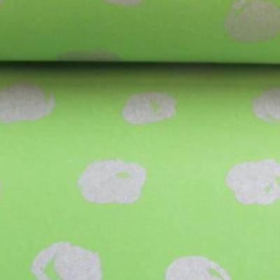 Reststück: 0,8m x 1,45 m Softshell Magic Reflection Punkte Dots grün