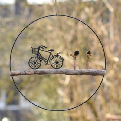 Hängende Fensterdeko Eiche Ring Dekoration 38 cm