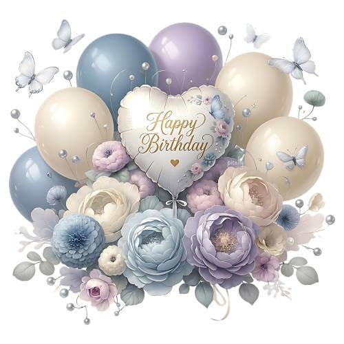 Happy Birthday Ballon PNG – Perlmutt Herzballon, Geburtstag Clipart, Design edle Geburtstagskarte, Geburtstagsparty 