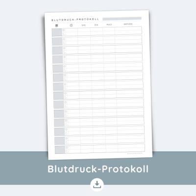 Blutdruck Tabelle A4 zum Ausdrucken | PDF Bundle | 2 Varianten | 5 Farben | Blutdrucktagebuch