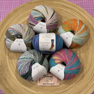 Farbverlauf Sockengarn Baumwolle – 80 g / 340 m – Garn für 2 identische Socken – Baumwollmischgarn zum Stricken