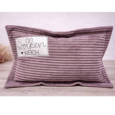 Handgemachtes Cord Kissen „Wolkenweich“ – Dekokissen mit Stickerei | Sofakissen | Wohnaccessoire