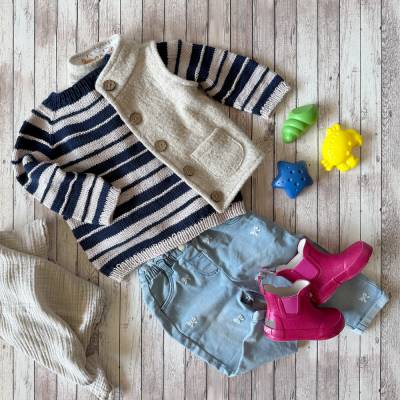 Strickanleitung zweifarbiger Pullover für Kleinkinder - OneTwentySix