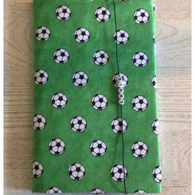 Buchhülle Buchumschlag Schule, Tagebuch , Rezeptbuch - DIN A 5 Fußball grün