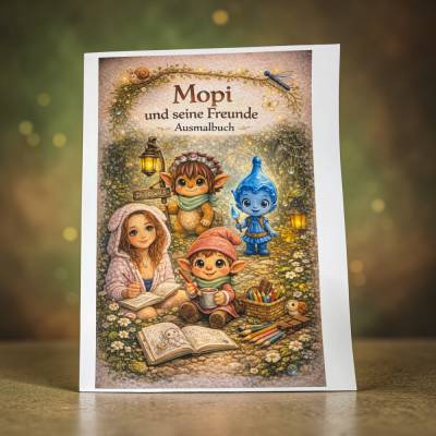Mopi und seine Freunde – Zauberwald Ausmalbuch A4 für Kinder | Kawaii Malspaß ab 3 Jahren