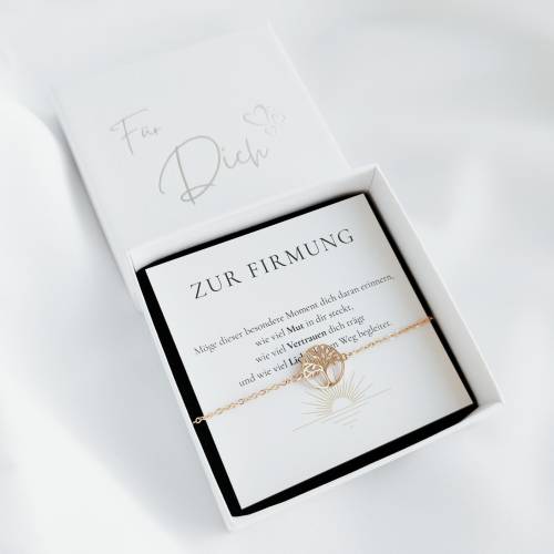 Firmung Geschenk Armband | Symbol & Farbe wählbar | Geschenkkarte Zur Firmung mit Sonnenaufgang | Geschenkset mit Box