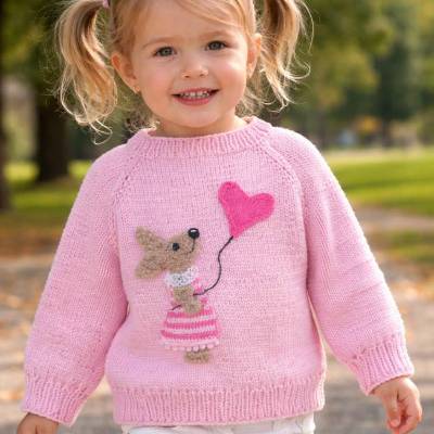 Pullover - RVO mit Hasen und Herz Applikation - in 2 Größen