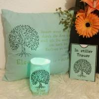 Stickdatei Lebensbaum Trauer Set – Lichtbeutel, Karte & Kissenmotiv für Stickmaschine / Sternenkind