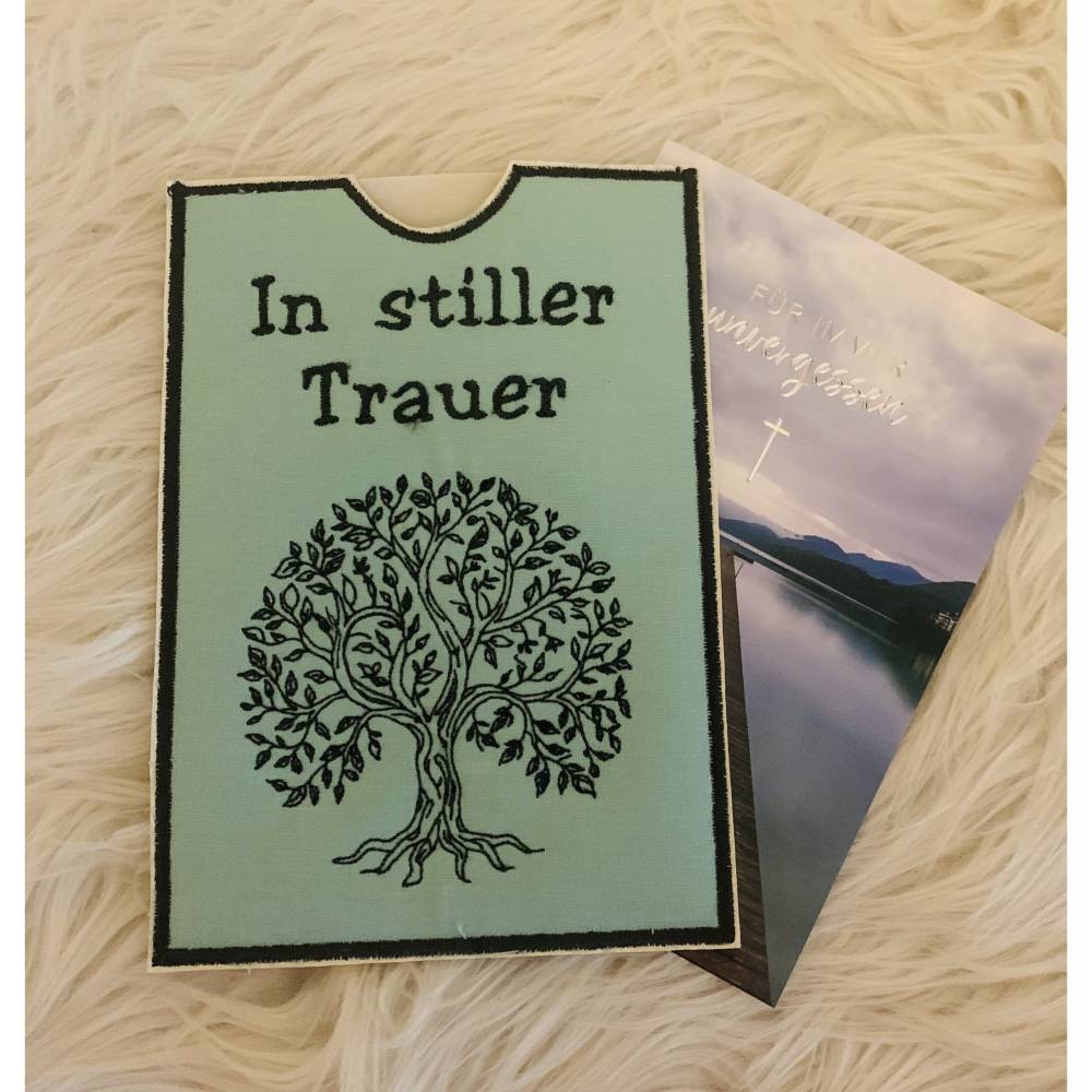 Stickdatei Lebensbaum Trauer Set – Lichtbeutel, Karte & Kissenmotiv für Stickmaschine / Sternenkind Bild 5