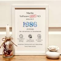 Personalisiertes Geldgeschenk 40. Geburtstag – Software Update im IT-Design für Computerfans