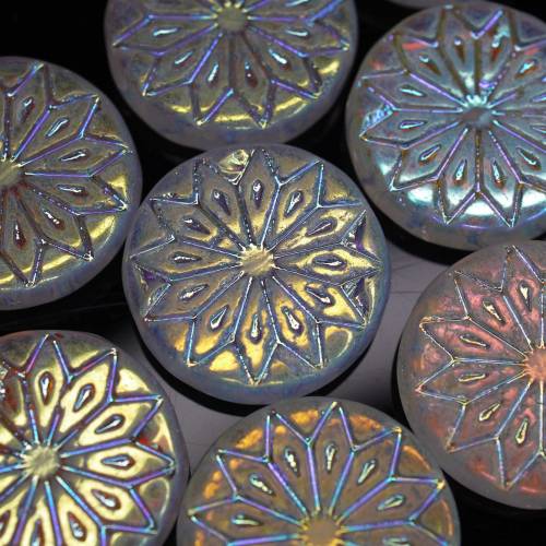 4 Glasperlen Crystal AB Origami Flower Ornament 18mm, Schmuck seller machen, DIY rosa pink metallic