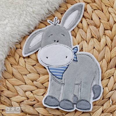 Applikation/Aufnäher/Bügelbild Esel mit Halstuch