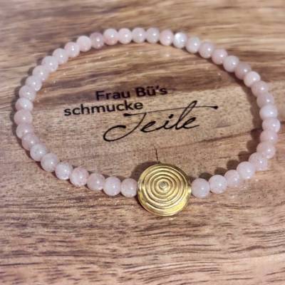 Handgemachtes Sonnenstein-Armband – Elastisch, harmonisierend & vergoldetes Silberelement