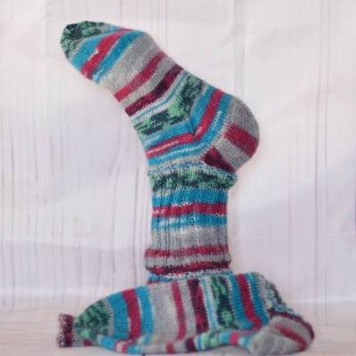 Handgestrickte Wollsocken Gr. 38/39