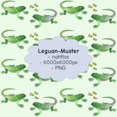 Nahtloses Leguan Muster PNG – Perfekt für Scrapbooking & kreative Projekte