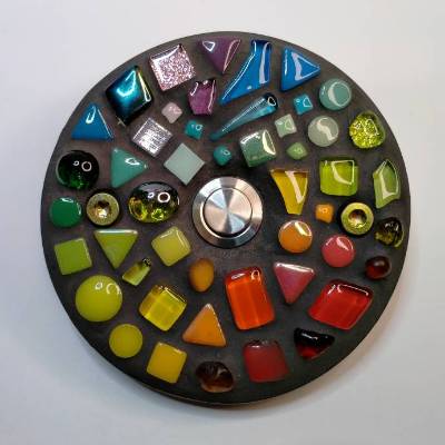 Klingelplatte Mosaik komplett mit Klingelknopf/Taster