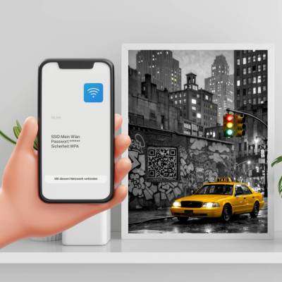 Wlan QR Code Bild – WiFi QR Poster – Urban City Gäste Wlan – Digital Download