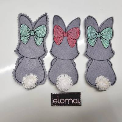 ITH Stickdatei SET Puschelschwanz-Hasen in 16Varianten für 13x18 Rahmen ITH-Deko, Ostergeschenk, Anhänger