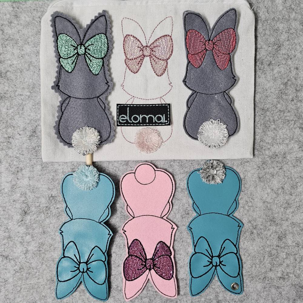 ITH Stickdatei SET Puschelschwanz-Hasen in 16Varianten für 13x18 Rahmen ITH-Deko, Ostergeschenk, Anhänger Bild 10