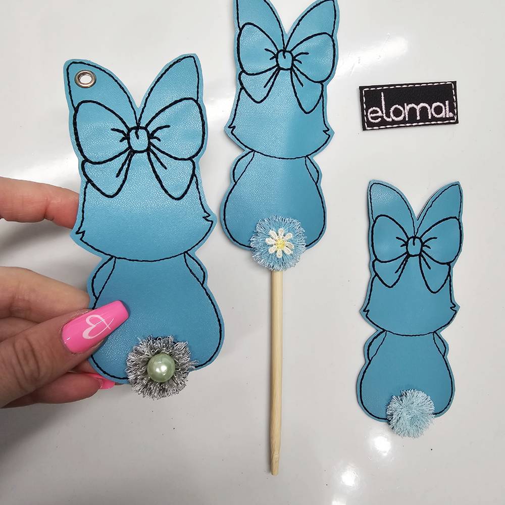 ITH Stickdatei SET Puschelschwanz-Hasen in 16Varianten für 13x18 Rahmen ITH-Deko, Ostergeschenk, Anhänger Bild 2