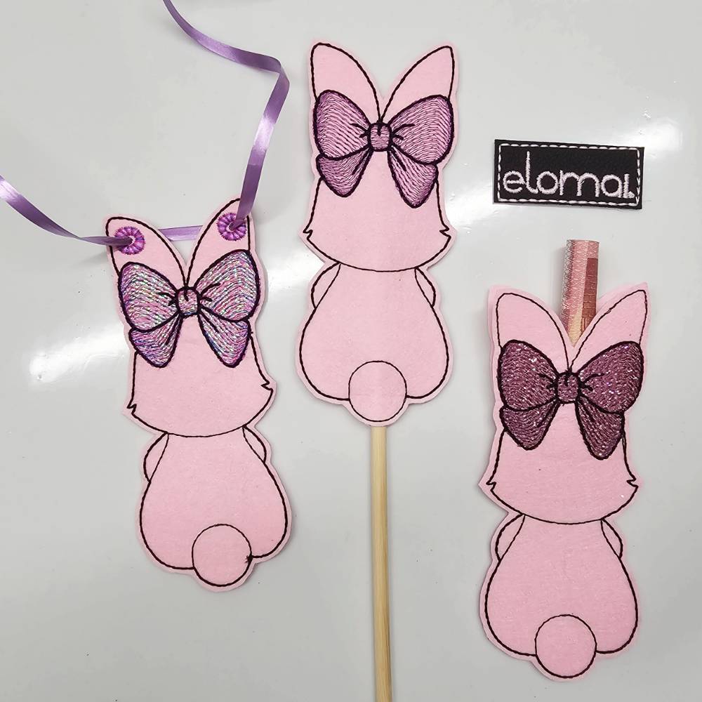 ITH Stickdatei SET Puschelschwanz-Hasen in 16Varianten für 13x18 Rahmen ITH-Deko, Ostergeschenk, Anhänger Bild 4